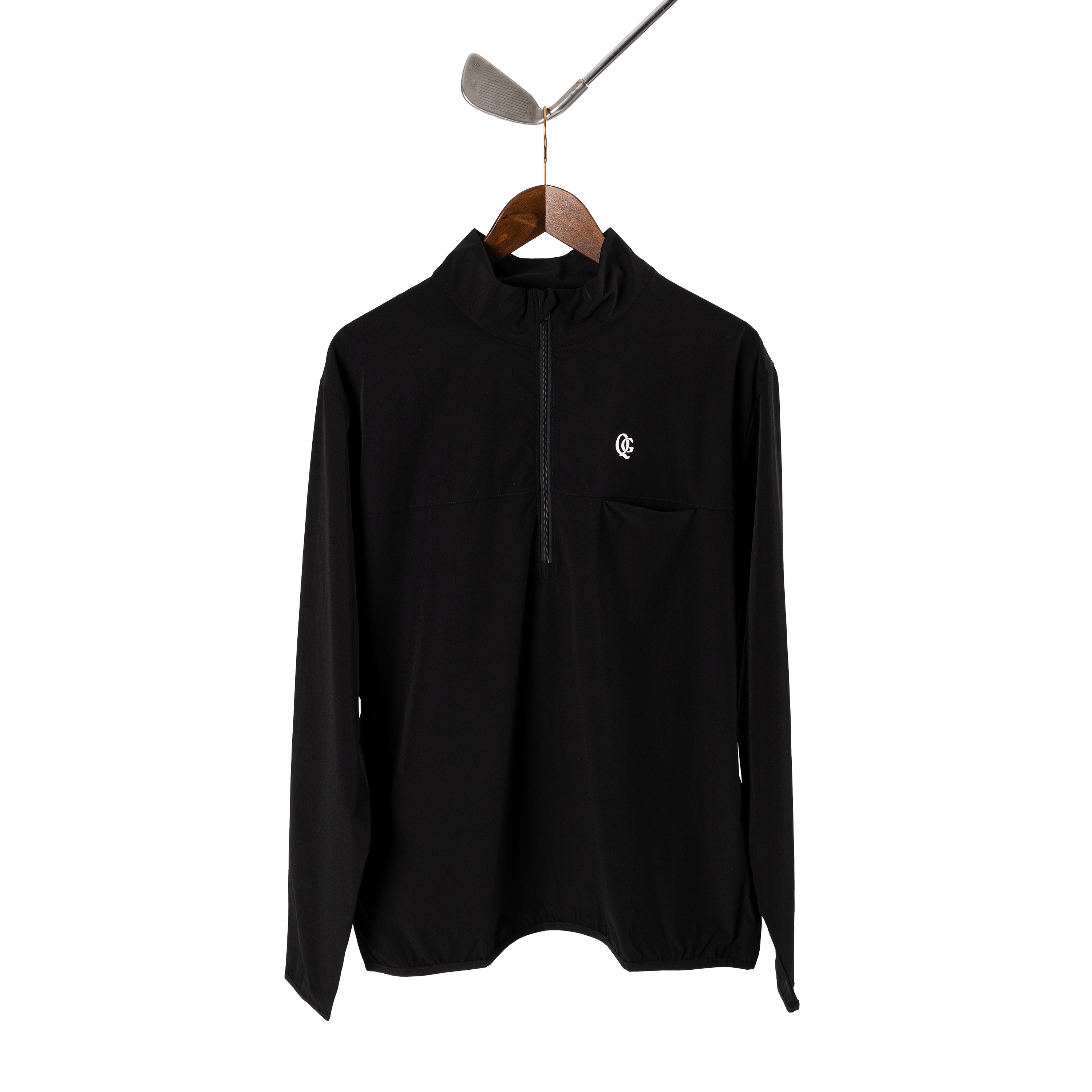 Quiet Golf Monogram Shell Pullover - Black – Bisque Golf