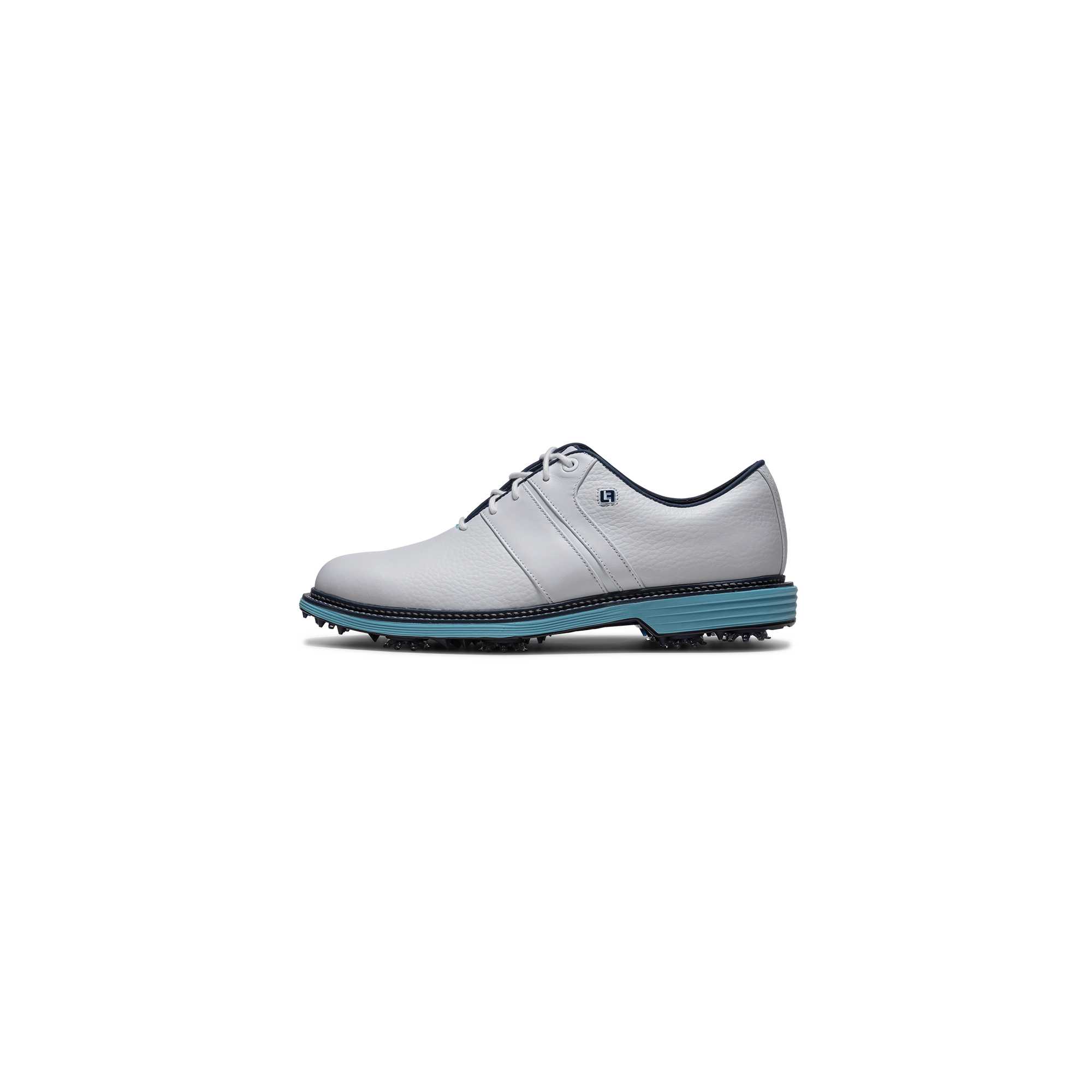 FootJoy DryJoys Premiere 'Packard' 2026 - White/ Aqua – Bisque Golf