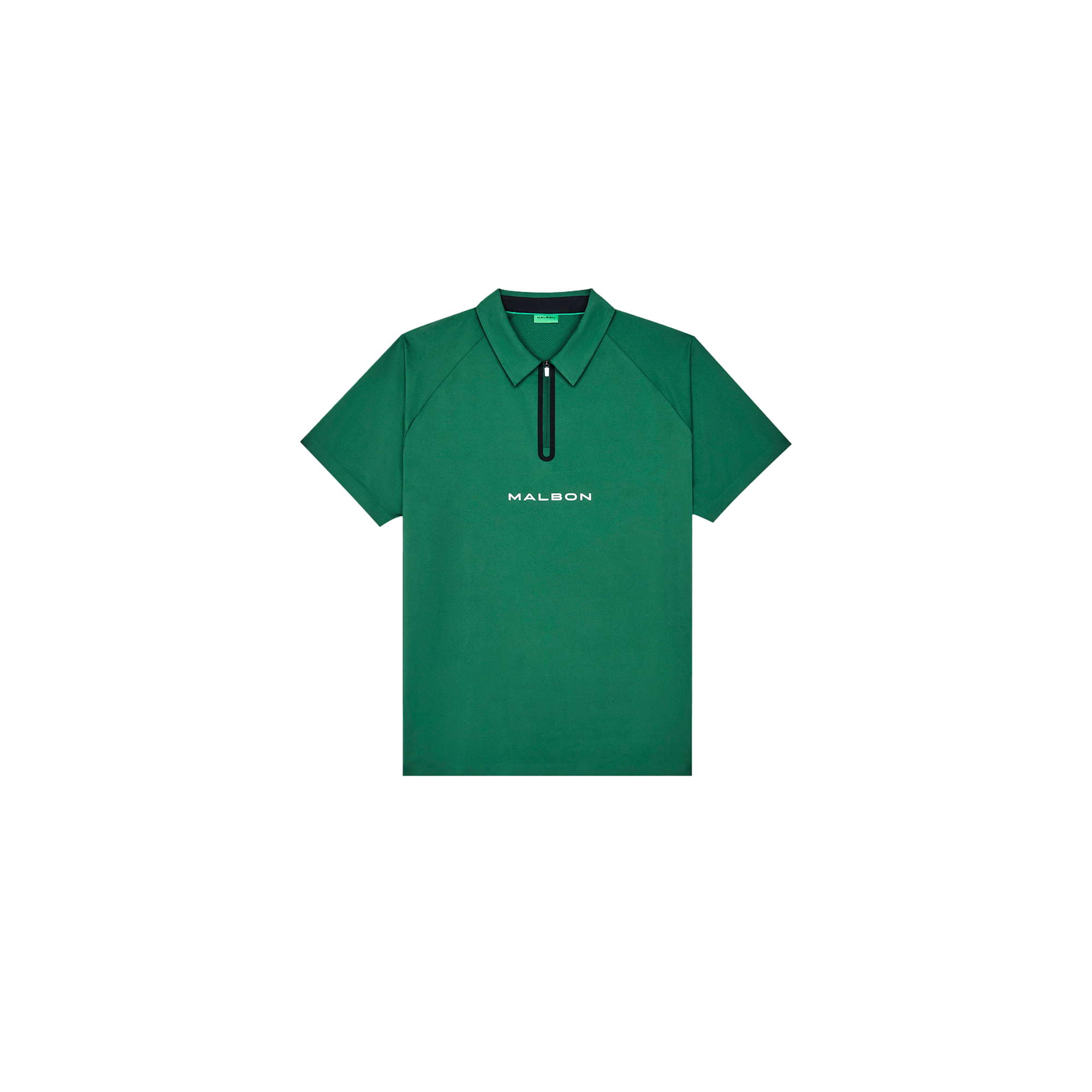 Malbon Golf Performance Zip Raglan Polo - Eden Green – Bisque Golf