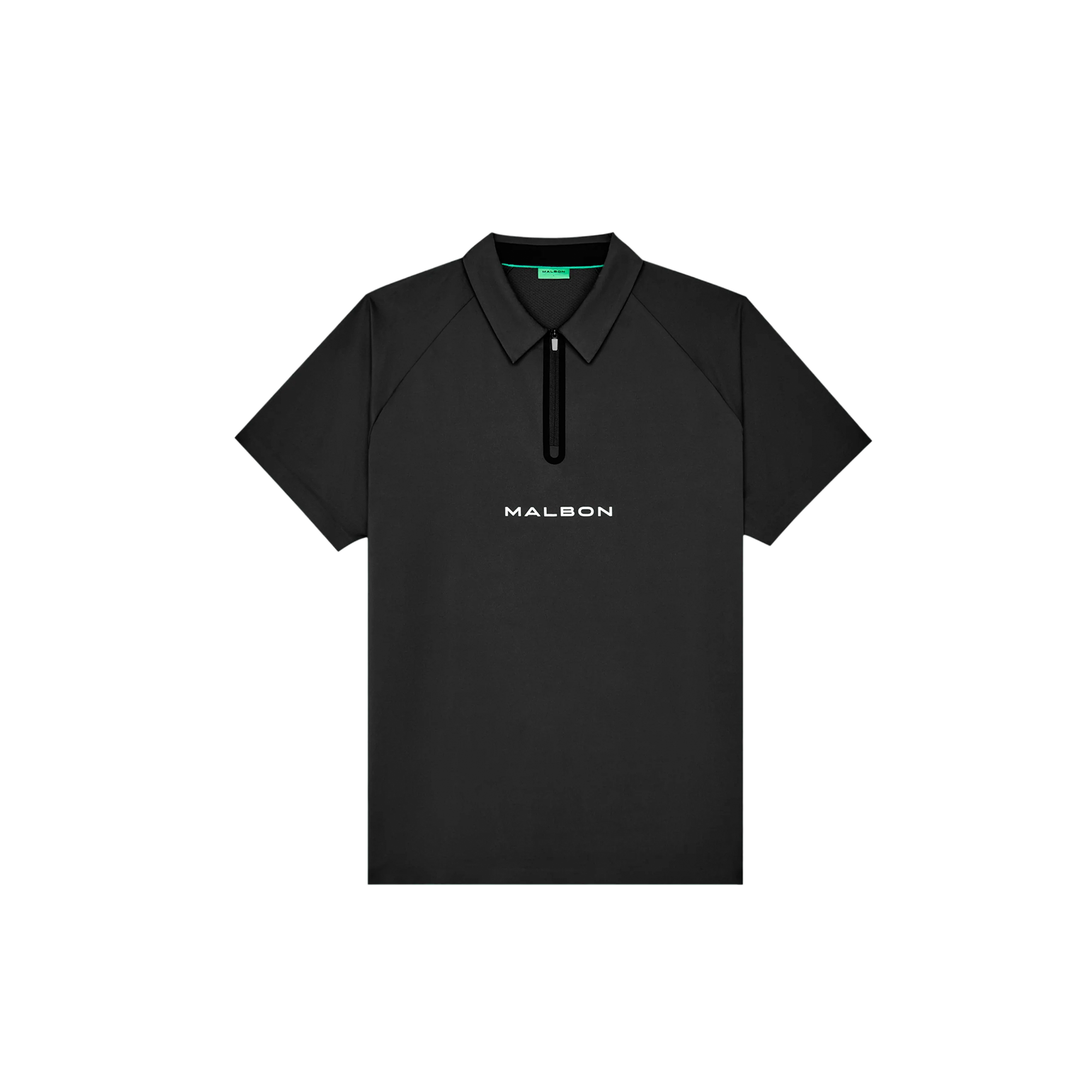 Malbon Golf Performance Zip Raglan Polo - Black – Bisque Golf