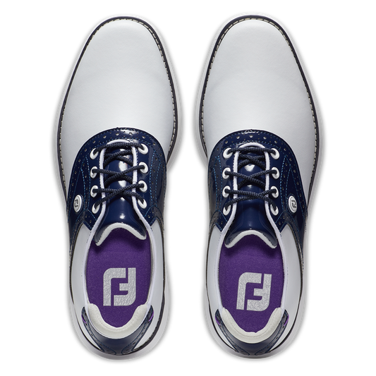 FootJoy Womens Traditions Spikeless White / Navy