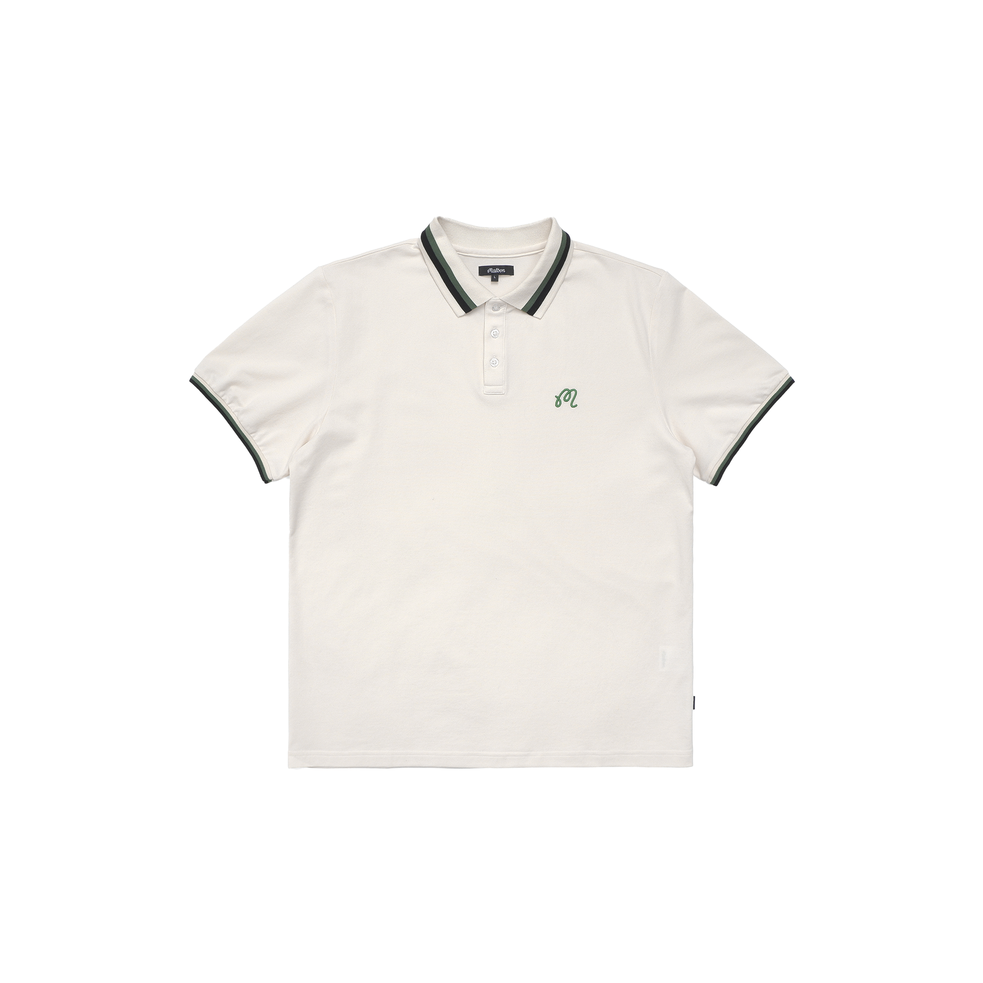 Malbon Golf Tipped Pique Polo Ivory