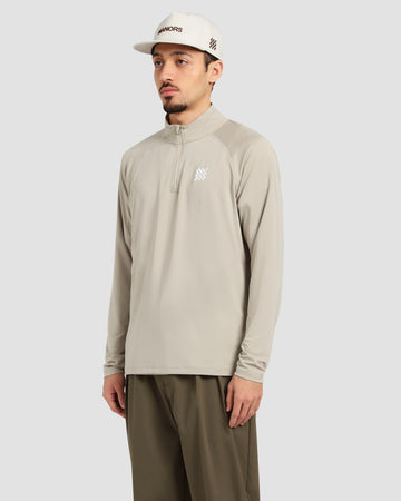 Manors 1/4 zip Lightweight Mid-Layer - Dune