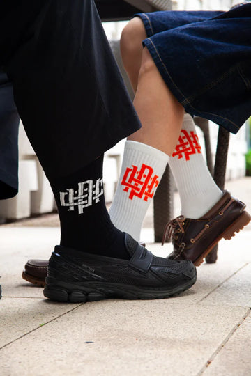 Cph/Golf Overlap 2PC Socks - Black/White