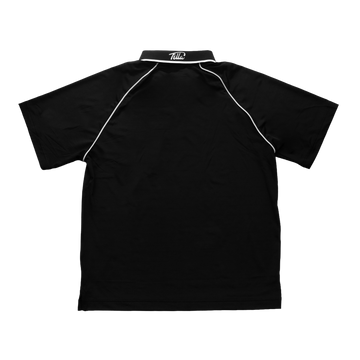 Fella Golf Perforated Performance Polo Black - flatlay back