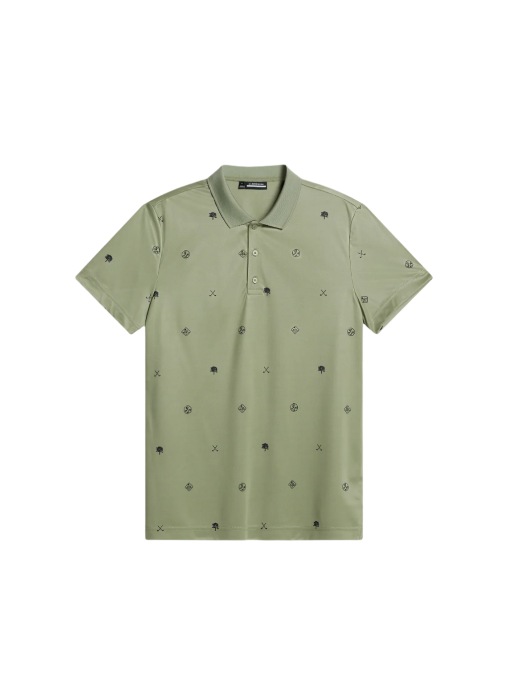 J. Lindeberg Clubhouse Motif Polo - Oil Green – Bisque Golf