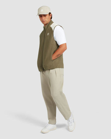 Manors Golf Reversible Polartec Fleece Vest - Dark Olive