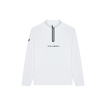 Malbon Performance Raglan Quarter Zip - White