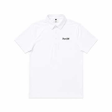 Bisque Golf Solid Performance Polo - Clear White/ Pitch Black