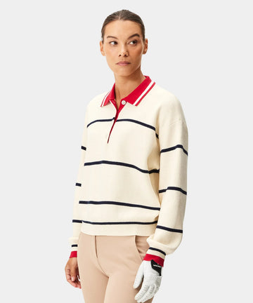 Macade Powder Club Knit Polo Sweater - Powder White