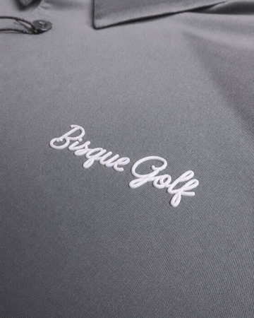 Bisque Golf Solid Performance Polo - Basalt Grey/ White
