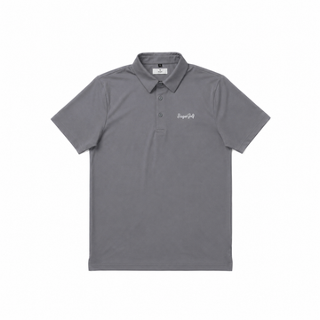 Bisque Golf Solid Performance Polo - Basalt Grey/ White