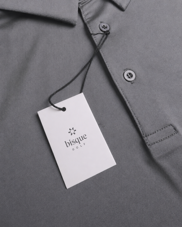 Bisque Golf Solid Performance Polo - Basalt Grey/ White