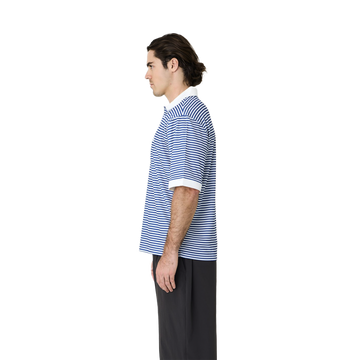 Left of Field Golf Mornington Polo Striped - Blue/White