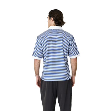 Left of Field Golf Mornington Polo Striped - Blue/White