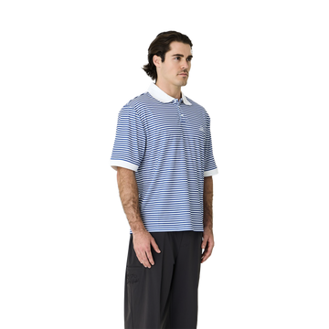 Left of Field Golf Mornington Polo Striped - Blue/White