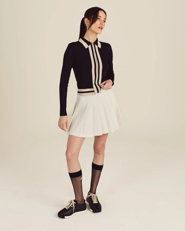 Malbon Golf Womens Daisy Knit Top - Black