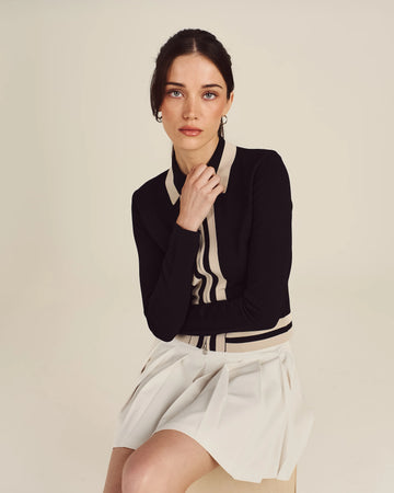 Malbon Golf Womens Daisy Knit Top - Black