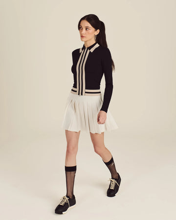 Malbon Golf Womens Daisy Knit Top - Black