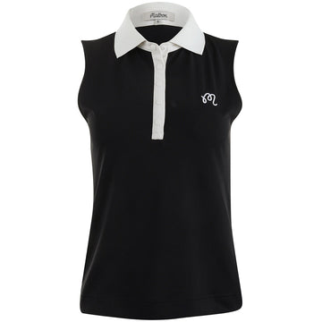 Malbon Claudia Sleeveless Polo - Black, front