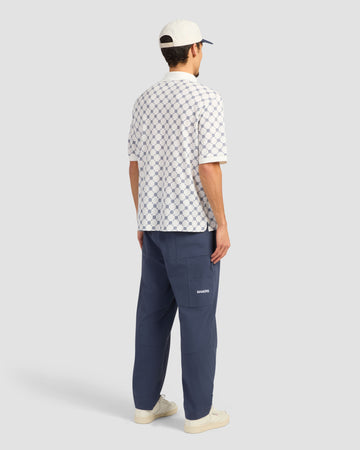 Manors GOAT Pique Polo Monogram - Cream