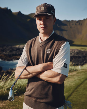 Manors Golf Merino Tech Vest - Hickory Brown