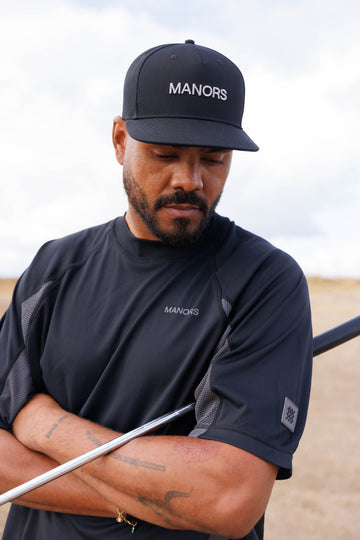 Manors Ranger Mock Neck Polo - Black - Lifestyle