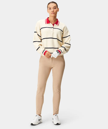 Macade Powder Club Knit Polo Sweater - Powder White