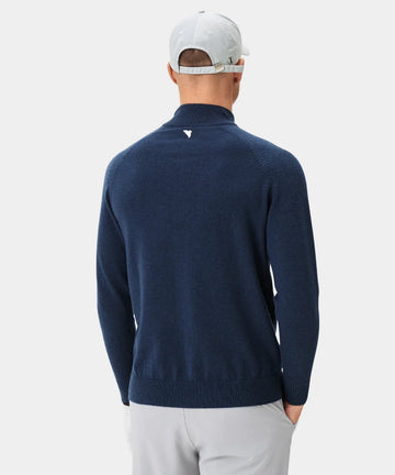 Macade Bridge Dark Blue Merino Quarter Zip