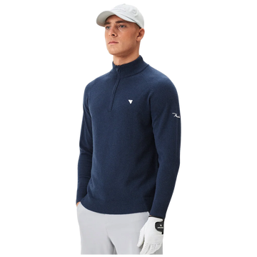 Macade Bridge Dark Blue Merino Quarter Zip