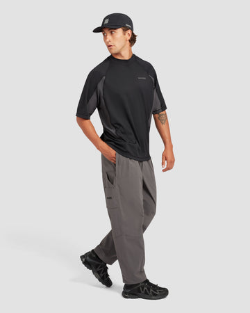 Manors Ranger Mock Neck Polo - Black - Detail