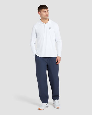 Manors Golf Long Sleeve Course Polo - White