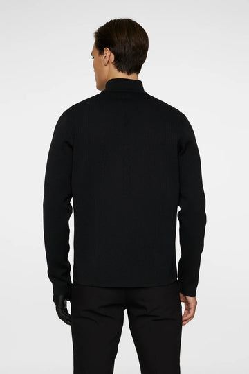 J. Lindeberg Bo Tech Knit Zip Sweater "Black"