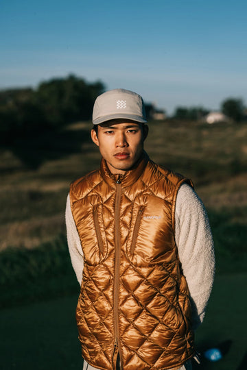 Manors Golf Argyle Pertex Gilet - Clay
