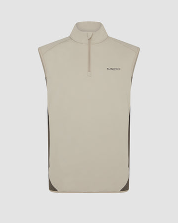 Manors Quarter Zip Tech Vest Sand