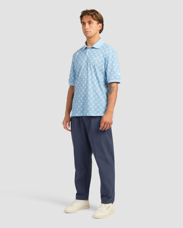 Manors GOAT Pique Polo Monogram - Sky Blue