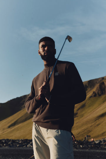 Manors Golf Merino Windbreaker - Hickory Brown