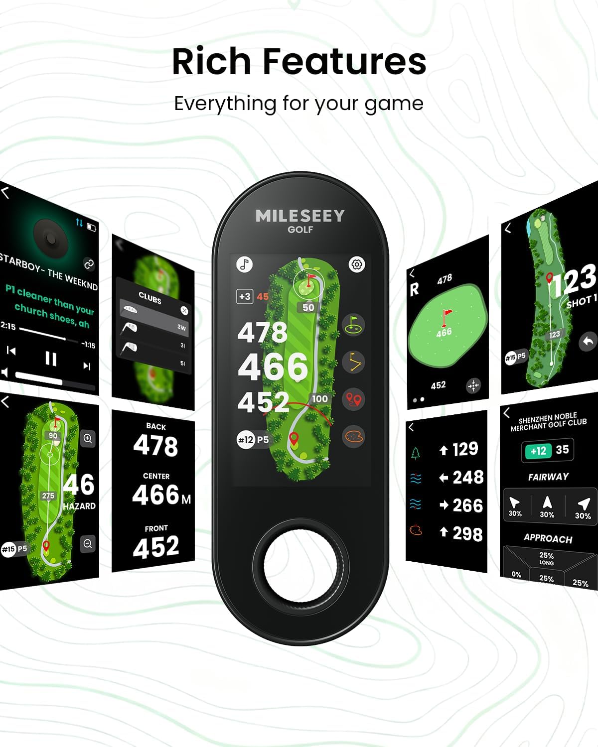 MILESEEY GeneSonic Pro 取り外し可能ゴルフGPSスピーカー – Bisque Golf