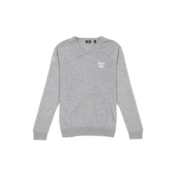 FootJoy x Bisque Wool V-Neck Pullover - Heather Grey