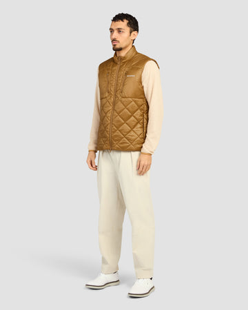 Manors Golf Argyle Pertex Gilet - Clay