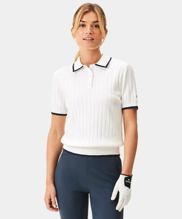 Macade Skye White Course Knit Polo