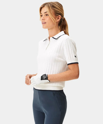 Macade Skye White Course Knit Polo