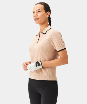 Macade Tan Course Knit Polo