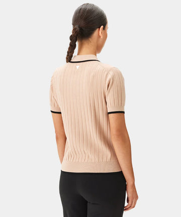 Macade Tan Course Knit Polo