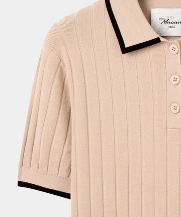Macade Tan Course Knit Polo