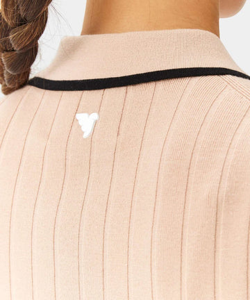 Macade Tan Course Knit Polo