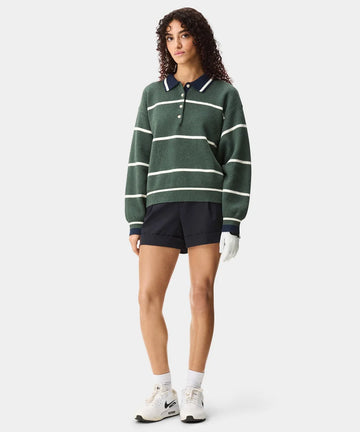 Macade Green Club Knit Polo Sweater