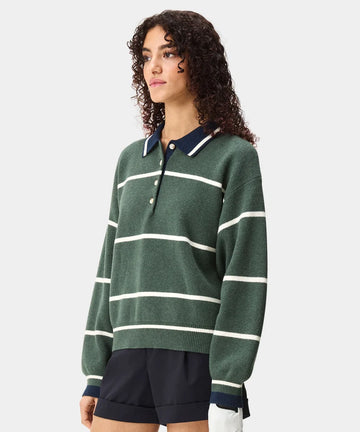 Macade Green Club Knit Polo Sweater