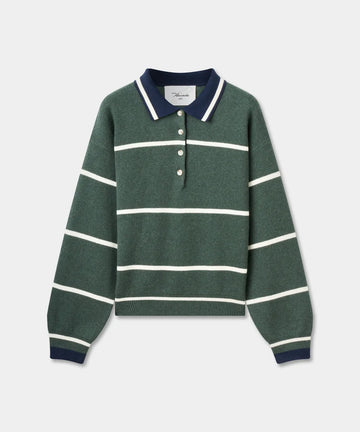 Macade Green Club Knit Polo Sweater
