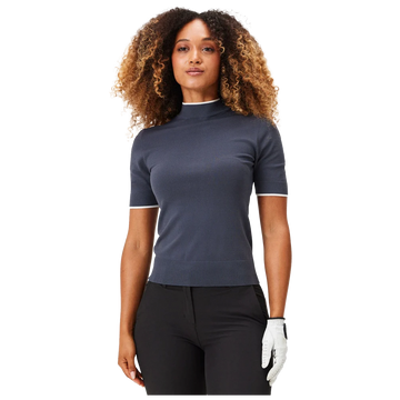 Macade Charcoal Air Mock Neck Top